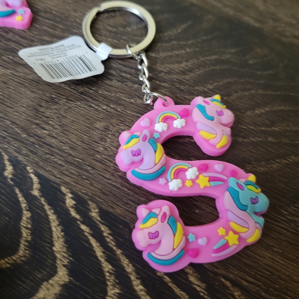FREE With Another Purchase S Unicorn Initial Keychains  PICK ONE NEW - Picture 4 of 13